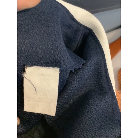 1960's-70's Montgomery Ward Navy & White Dagger Collar Dress - Picture 3 of 10